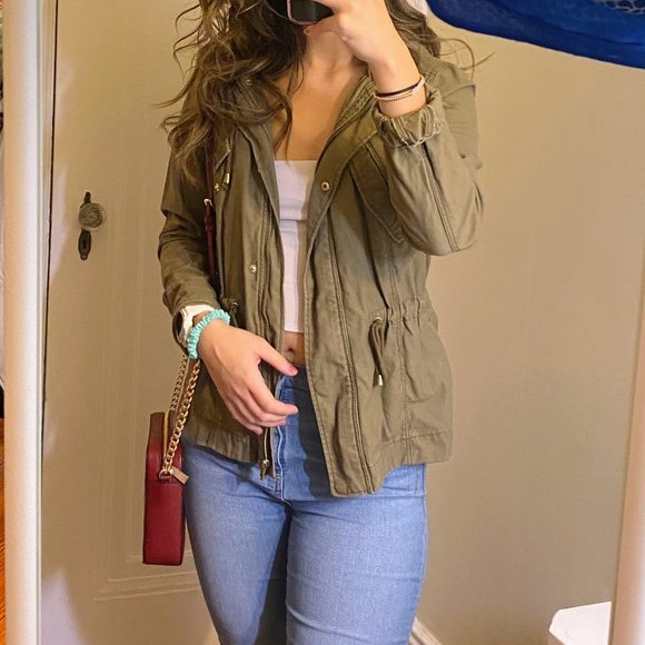H&M Jackets & Blazers - H&M Army Green Utility Jacket